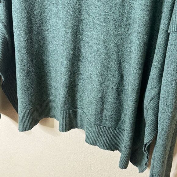 Anthropologie Postage Stamp Sweater Women's Medium  Green Cowl Neck Oversized - Picture 3 of 11